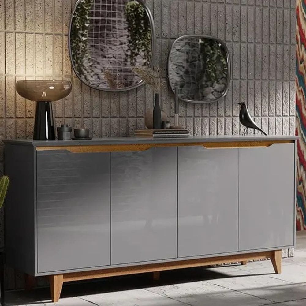 Buffet 4 Portas Flow Cinza