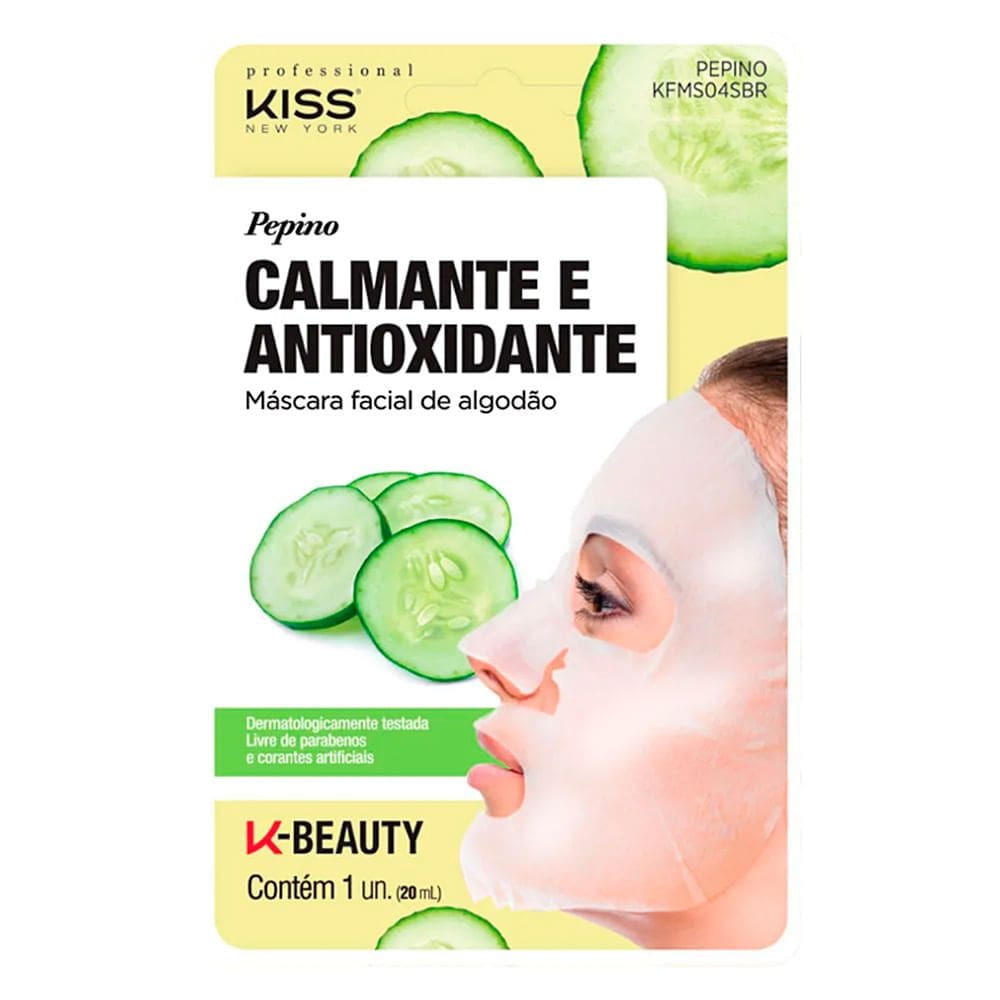 Máscara Facial Kiss New York Antioxidante Pepino 1 Unidade
