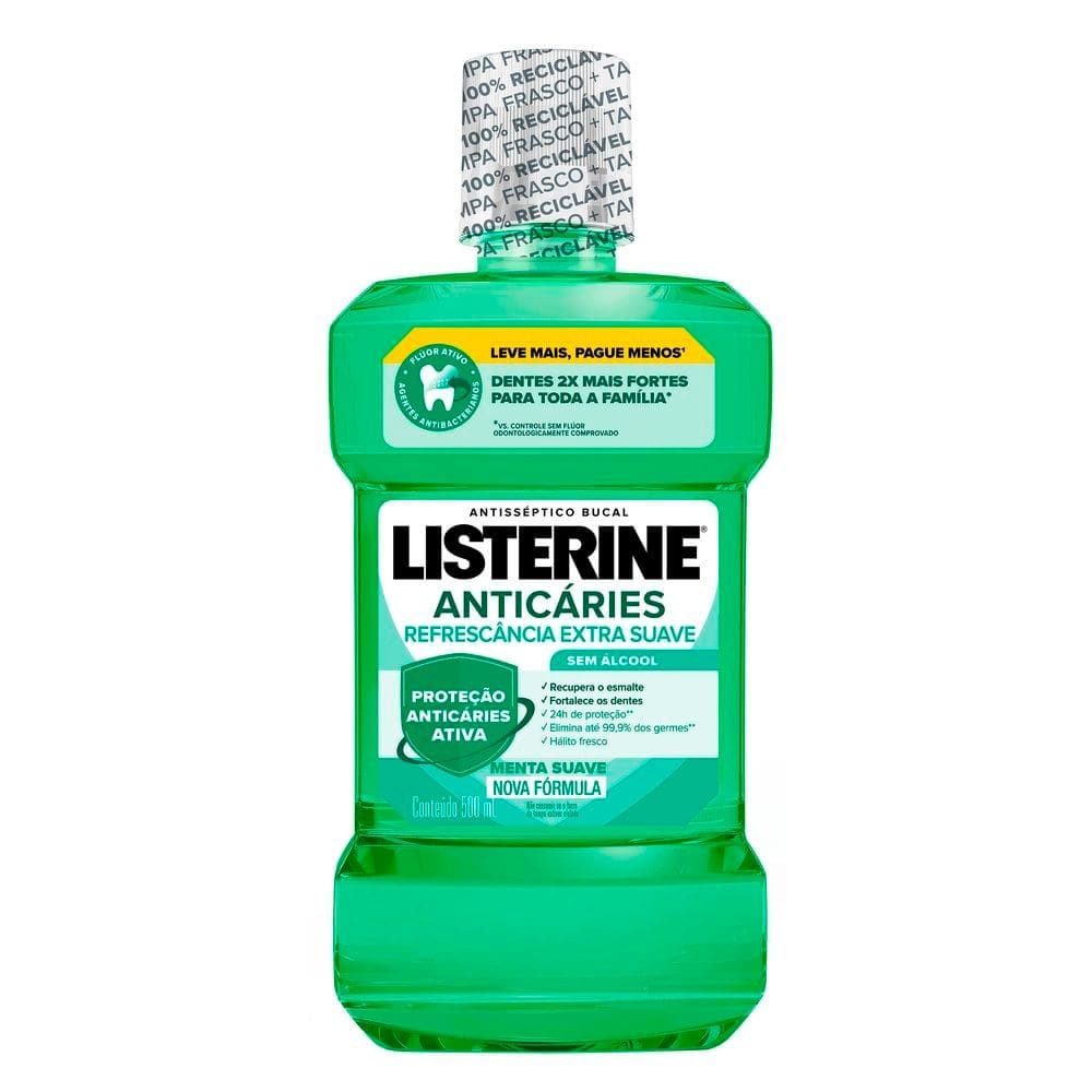 Enxaguante Bucal Listerine Anticáries Zero Álcool Menta 500ml