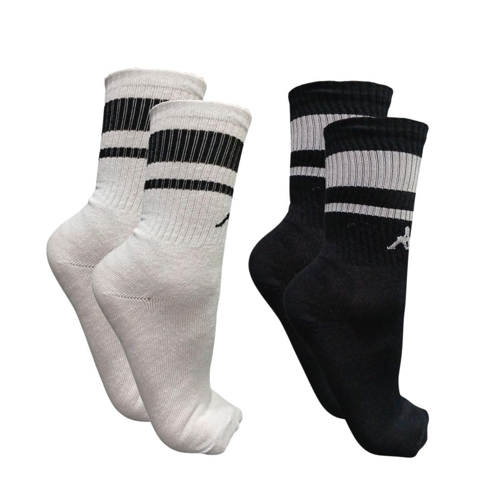 Kit 2 Pares Meia Esportiva Cano Longo Faixa Kappa - Tam 39-44