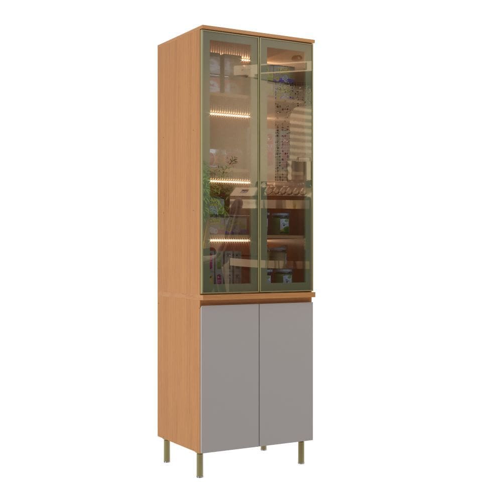 Cristaleira com LED e Vidro 4 Portas Florenca Moveis Sul