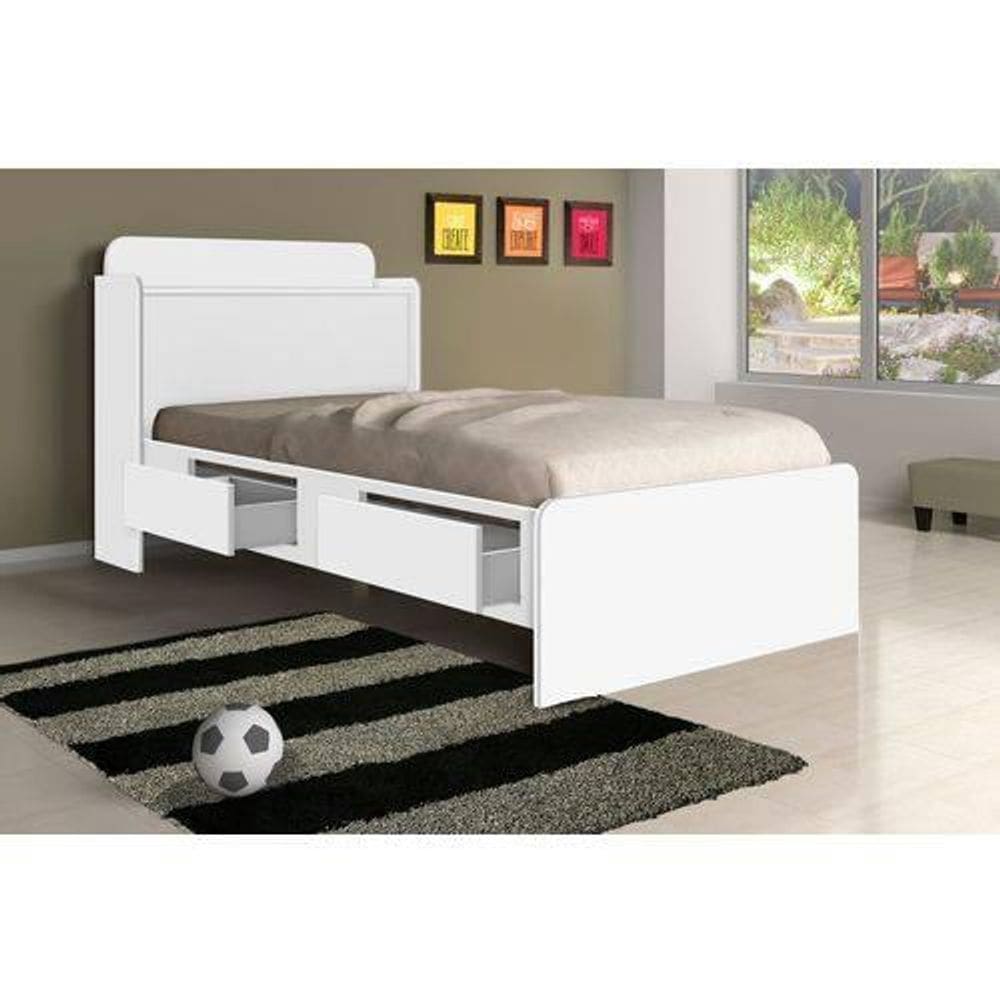 Cama Tamires Baú Branco