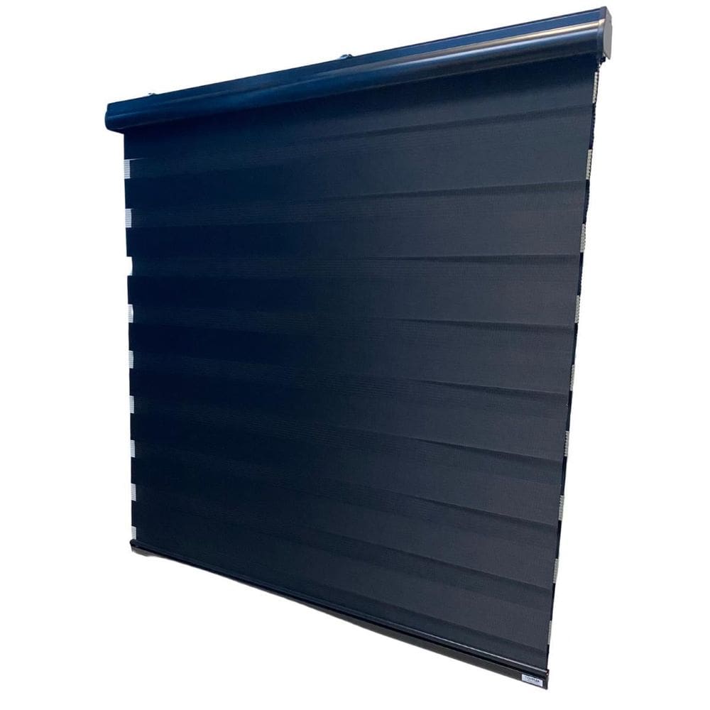 Persiana Rolo Duplo Tecido Zebra Bandô Total Preta 160 L X