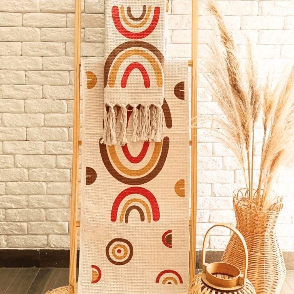 Kit 3 Passadeira Rosa De Cozinha Corredor Estampa Geométrica Tecido Grosso Tear Nozinho 100% Algodão Modelo Estampa Boho