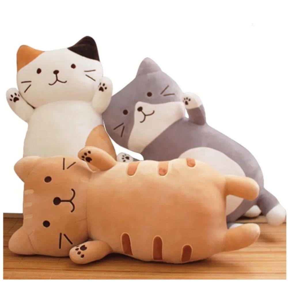 Almofada de pelúcia para gatos, abraçando 50x24x18cm, cinza