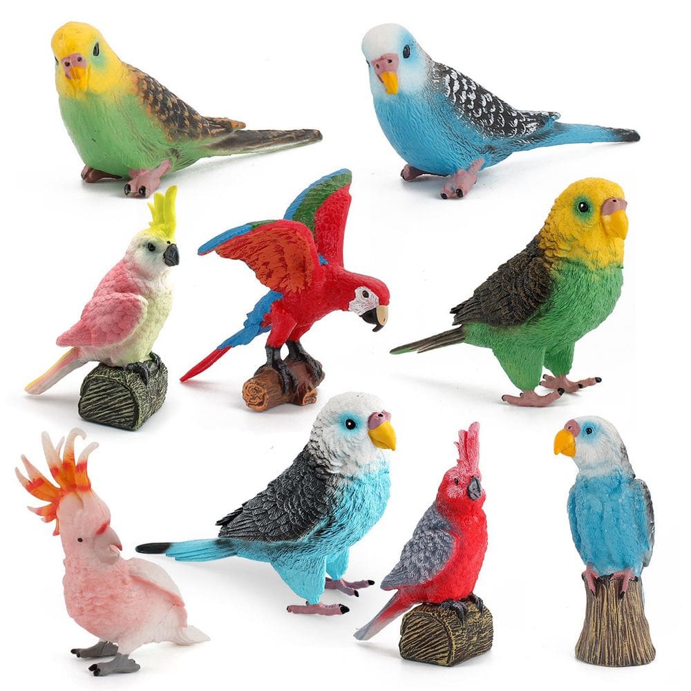 Conjunto de estatuetas Colorful Parrot PVC Bird Models Kids Decor