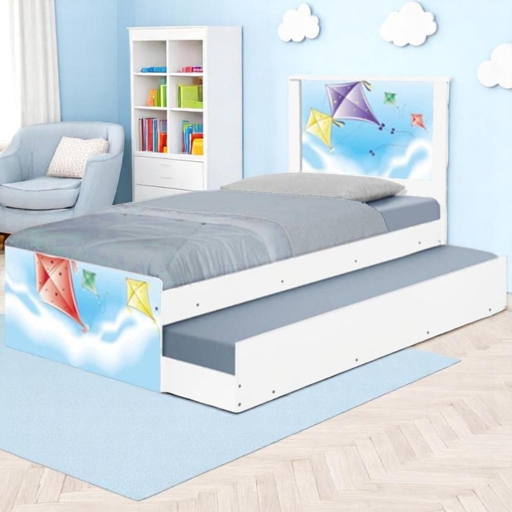 Bi Cama Juvenil Zap com Cabeceira Pipas