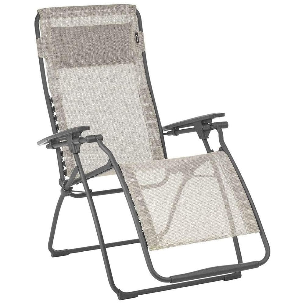 Cadeira Reclinável Ajustável Gravidade Zero com Apoio de Cabeça e Porta Copos, LAFUMA LFM3118 8548, Cinza