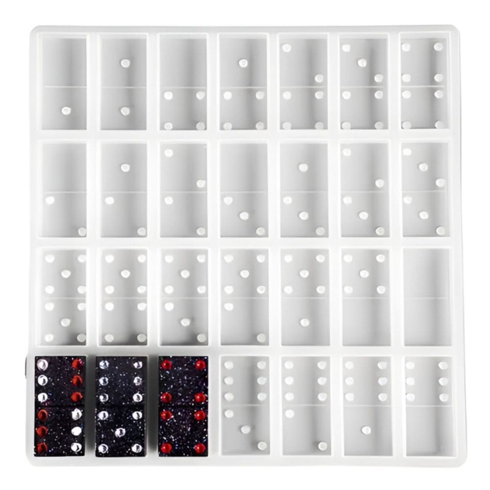 Moldes de silicone | Resina epóxica | Molde de cavidades Domino 28