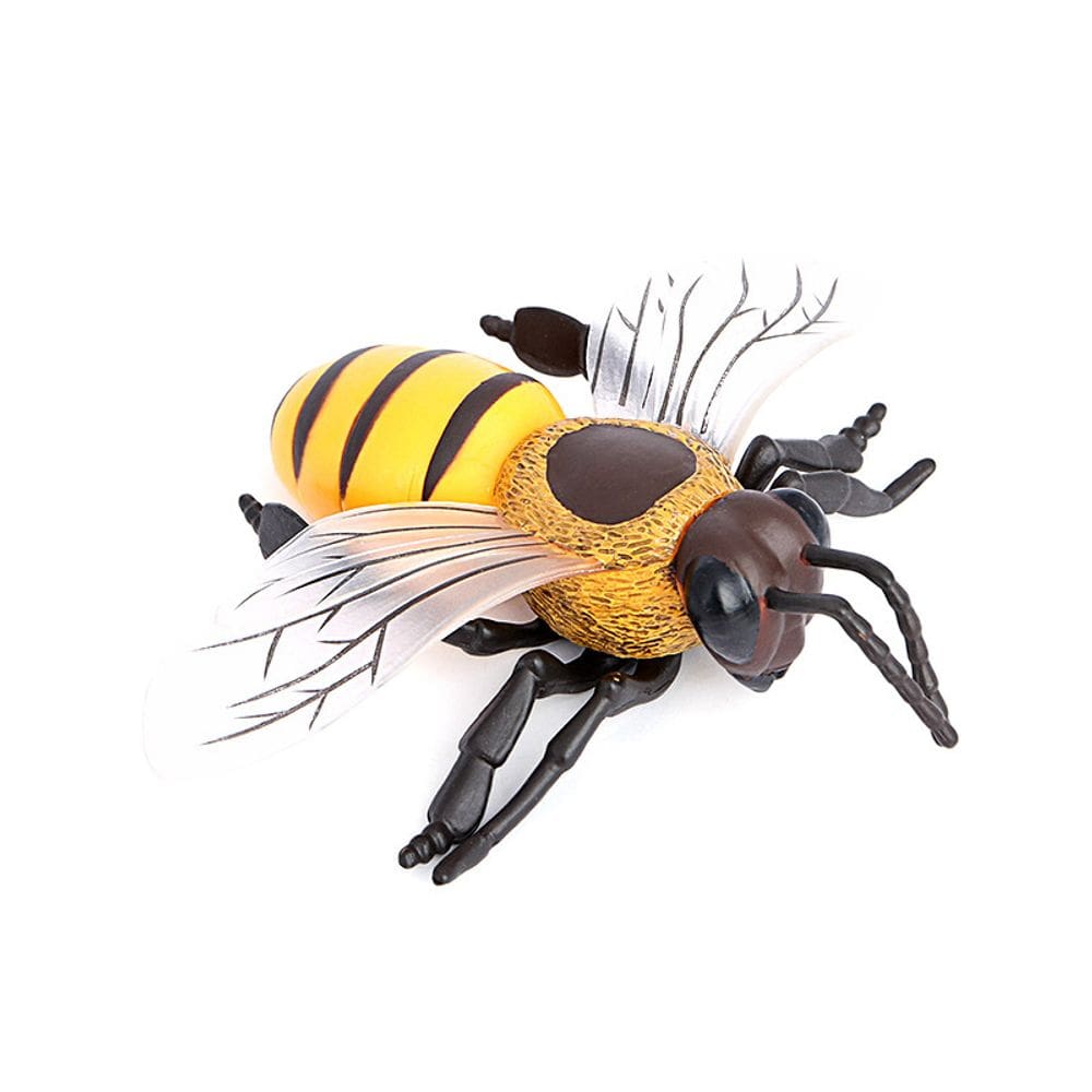 Estatueta Bee Realista Grande de Plástico Amarelo/Preto 15x16x4cm
