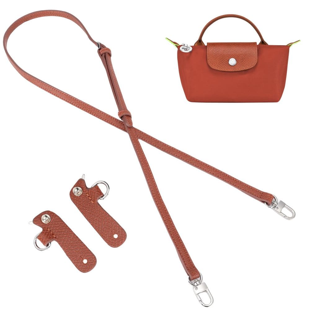 Couro KOMHPS de substituição de alças de bolsa para Longchamp Mini