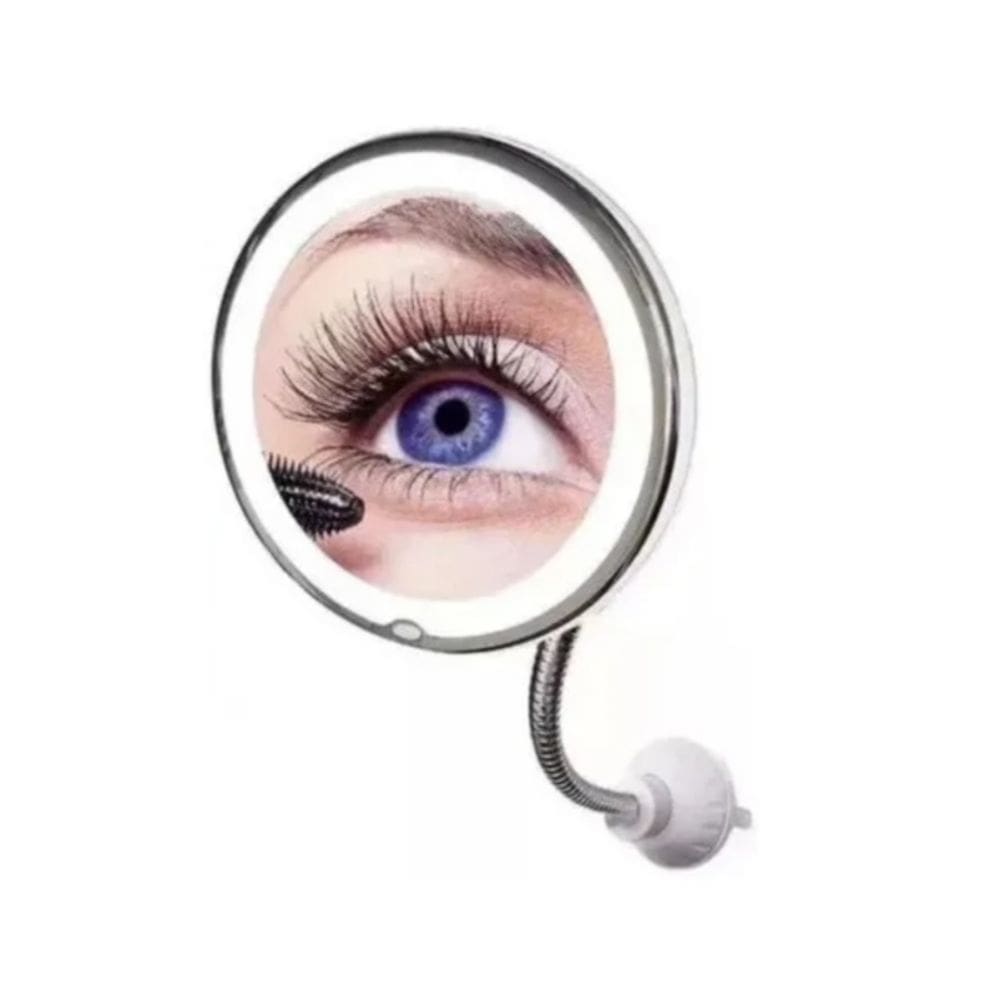 Ventosa flexível de ampliação LED 10X com espelho de maquiagem