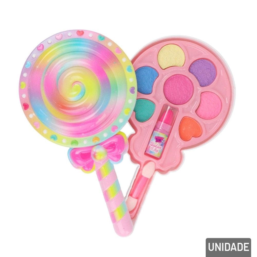 Maquiagem Infantil com Estojo de Pirulito - Tudo em Caixa