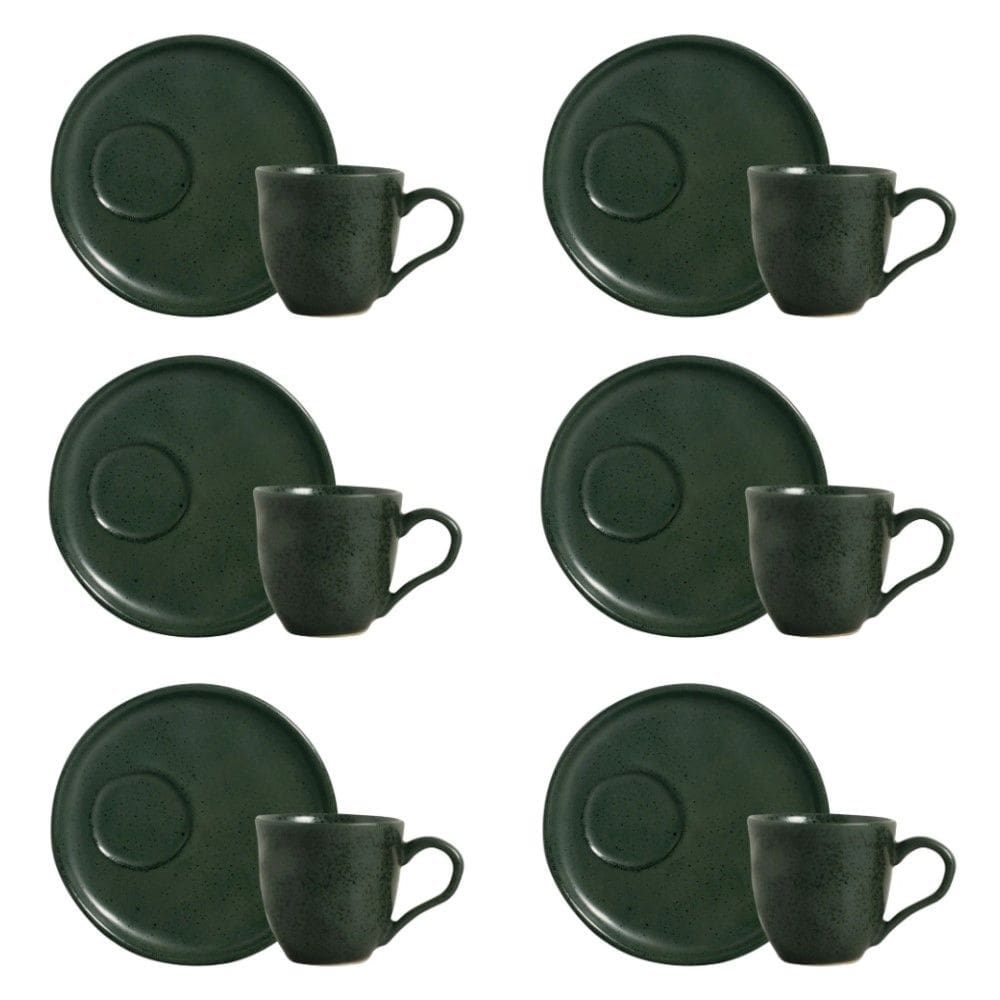 Conjunto de Xícara de Chá com Pires Descentralizado 06 Peças Bio Arauco Porto Brasil