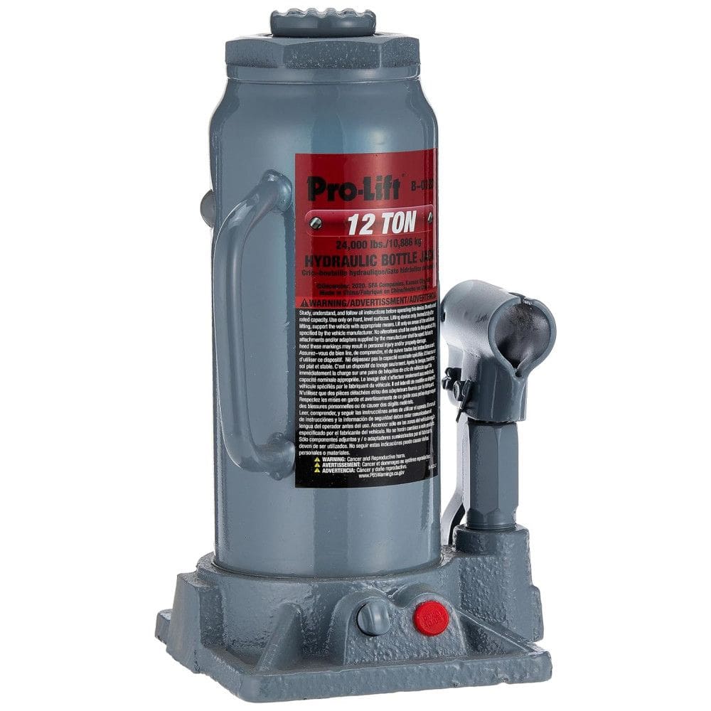 Macaco Hidráulico B Garrafa até 12 Toneladas, cinza, PRO LIFT B 012D, Cinza escuro
