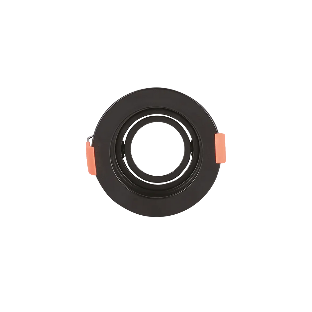 Spot de Embutir Redondo Preto MR16 Dicroica GU10 Direcionável Recuado 10cm