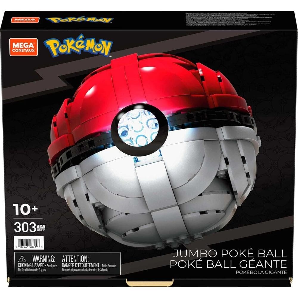 Pokebola Mega Construx Pokémon Jumbo Com Luz Mattel - HBF53