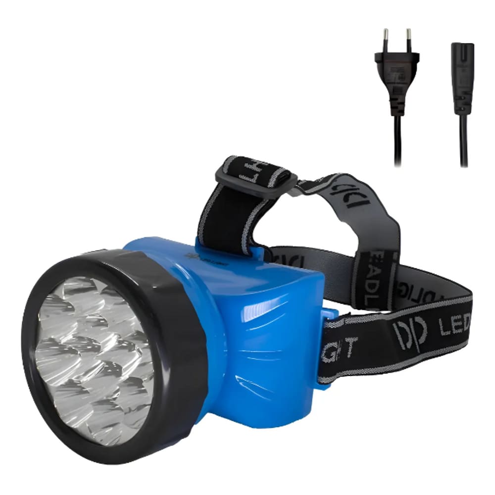 Lanterna De Cabeça 12 Leds Recarregavel
