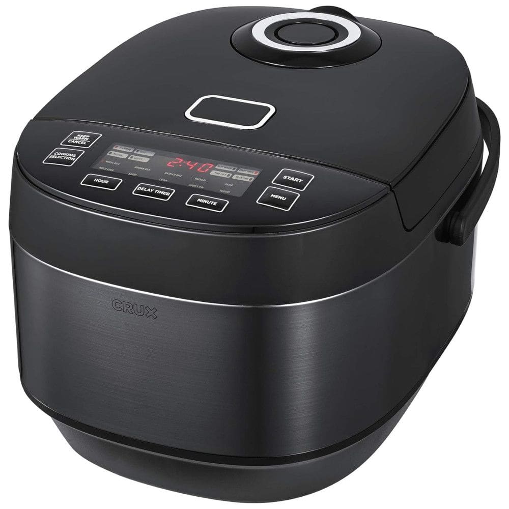 Panela de Arroz 5L por indução com sistema de vaporização de Alimentos e Antiaderencia, 220V 1200W, Crux, Preta