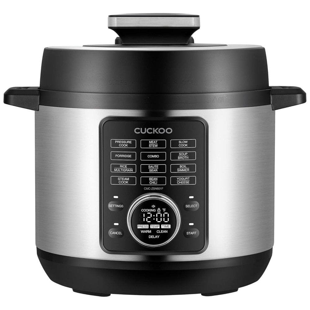 Panela de Pressão Elétrica 6L Painel Digital, Aço Inoxidável, 110V 1500W, CUCKOO CMC ZSN601F, Prateado