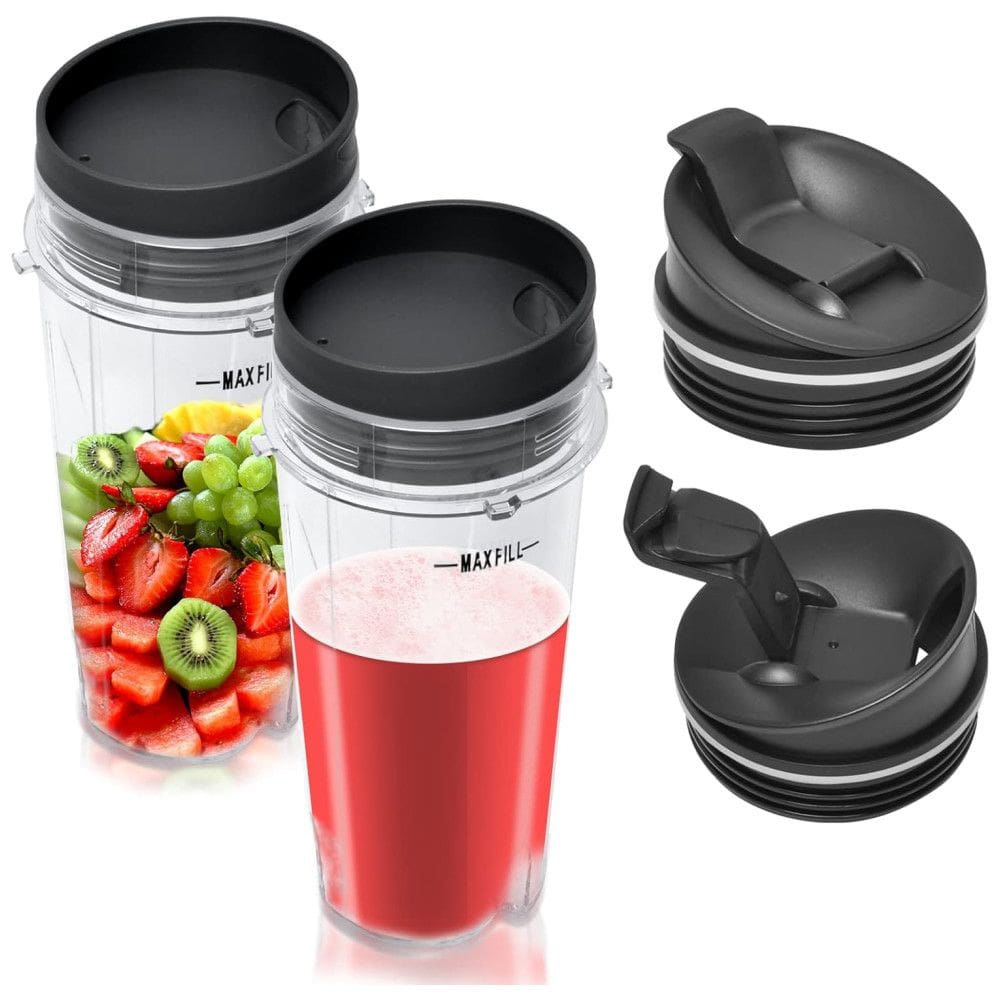 Conjunto de Copo 473ml Reposição Copo de serviço Único com Tampa Nutri Série BL770 BL780 BL660 BL740 BL810, WADOY Ninja Cup, Preto