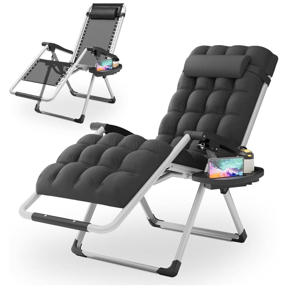 Cadeira Reclinável Ajustável Gravidade Zero com Apoio de Cabeça e Porta Copos, Magshion, Preto