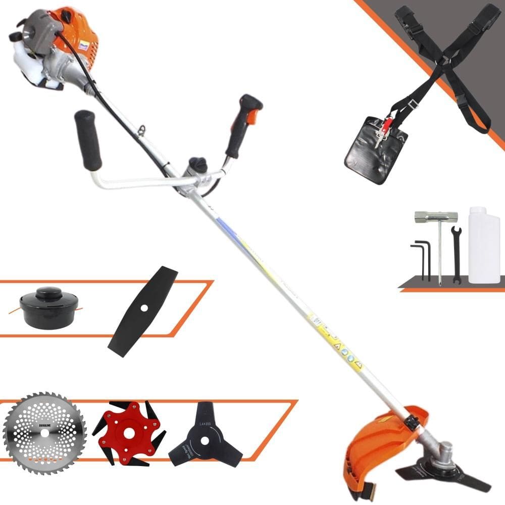 Roçadeira Vulcan VR430P À Gasolina Motor 2 Tempos 43cc 1,7HP 10.000rpm Multifuncional Completa Com Carretel de Nylon e 4 Lâminas de Corte