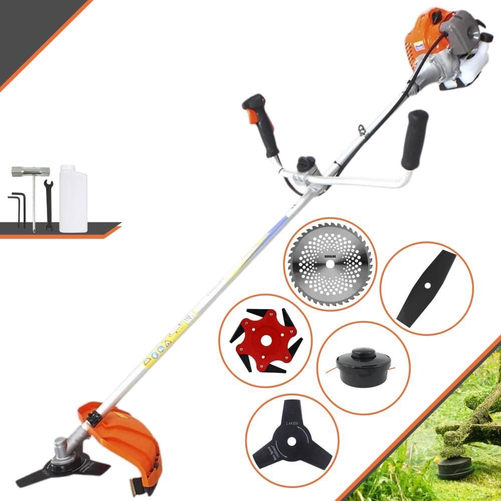 Roçadeira Vulcan VR430P À Gasolina 2T 1,7HP 43cc Com Lâmina Facão + Lâmina 3 Pontas + Lâmina 6 Pontas + Lâmina 40 Dentes de Vídea + Carretel de Nylon