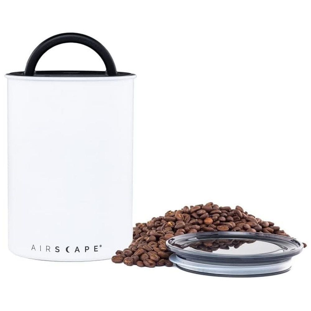 Airscape Pote Hermético para Café 500g, Aço Inoxidável, Branco