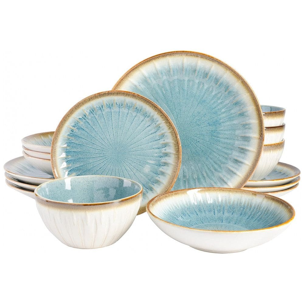 Aparelho de Jantar com 16 Peças Serve 4 Pessoas Gibson Elite Mayfair, Azul