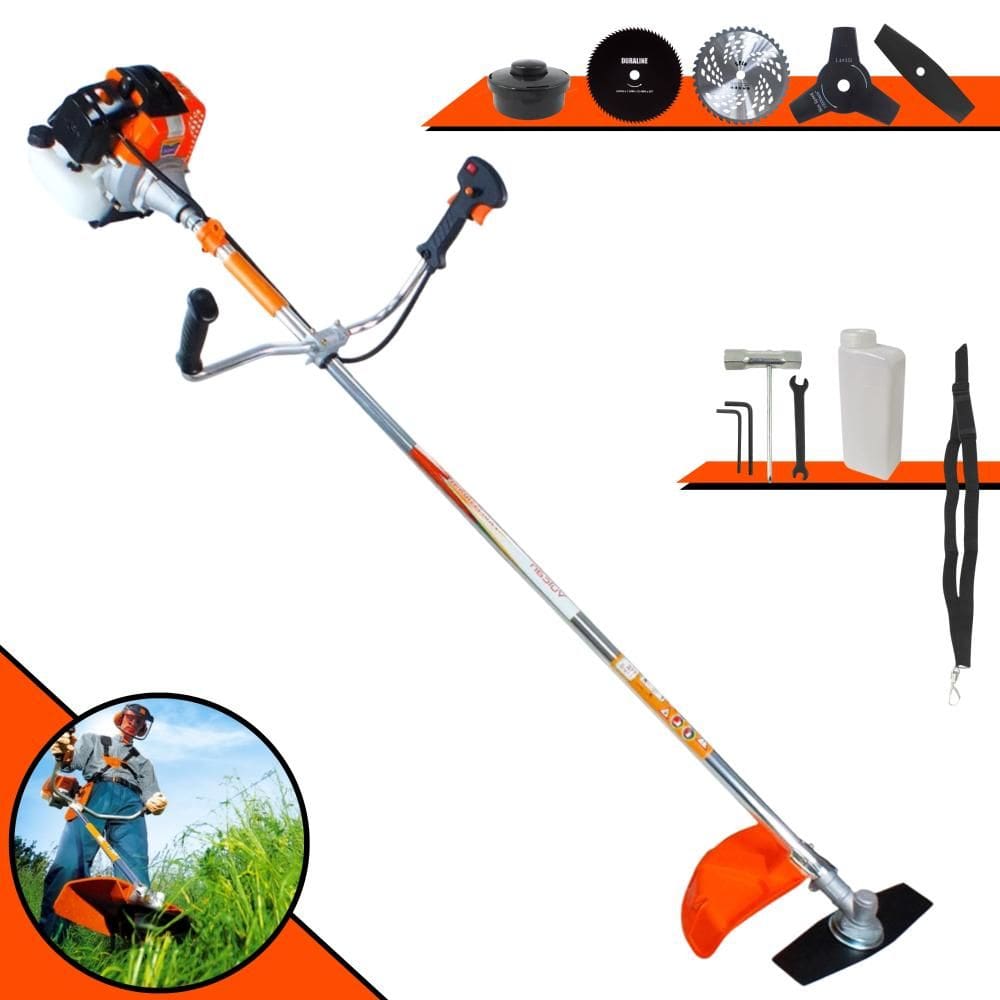 Roçadeira Multifuncional Vulcan VR430S À Gasolina 2 Tempos 43cc 1,7HP 10.000rpm Completa Ideal Para Todos os Tipos de Trabalhos Com 5 Opções de Cortes
