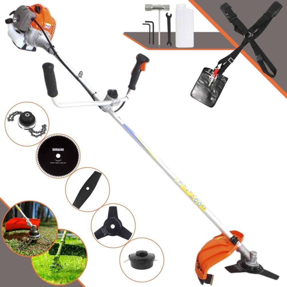 Roçadeira Multifuncional À Gasolina Vulcan VR430P 43cc 2T 1,7HP Completa Com Carretel Nylon + Faca 2 Pontas + Faca 3 Pontas + Faca 80 Dentes + Trimmer