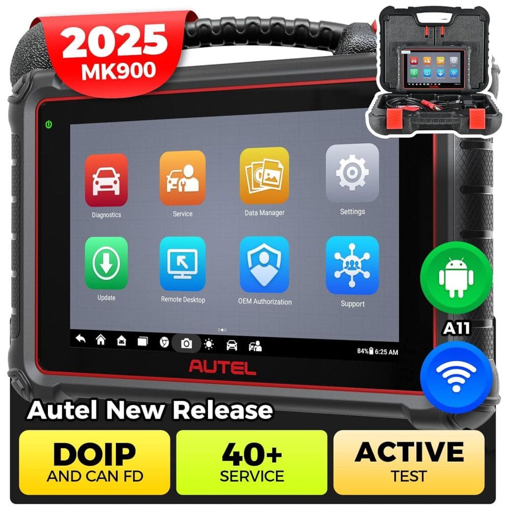 Scanner Automotivo Autel MaxiCOM MK900 2025: Diagnóstico Completo, Atualização Premium, 40 Funcionalidades, 3000 Testes em Tempo Real