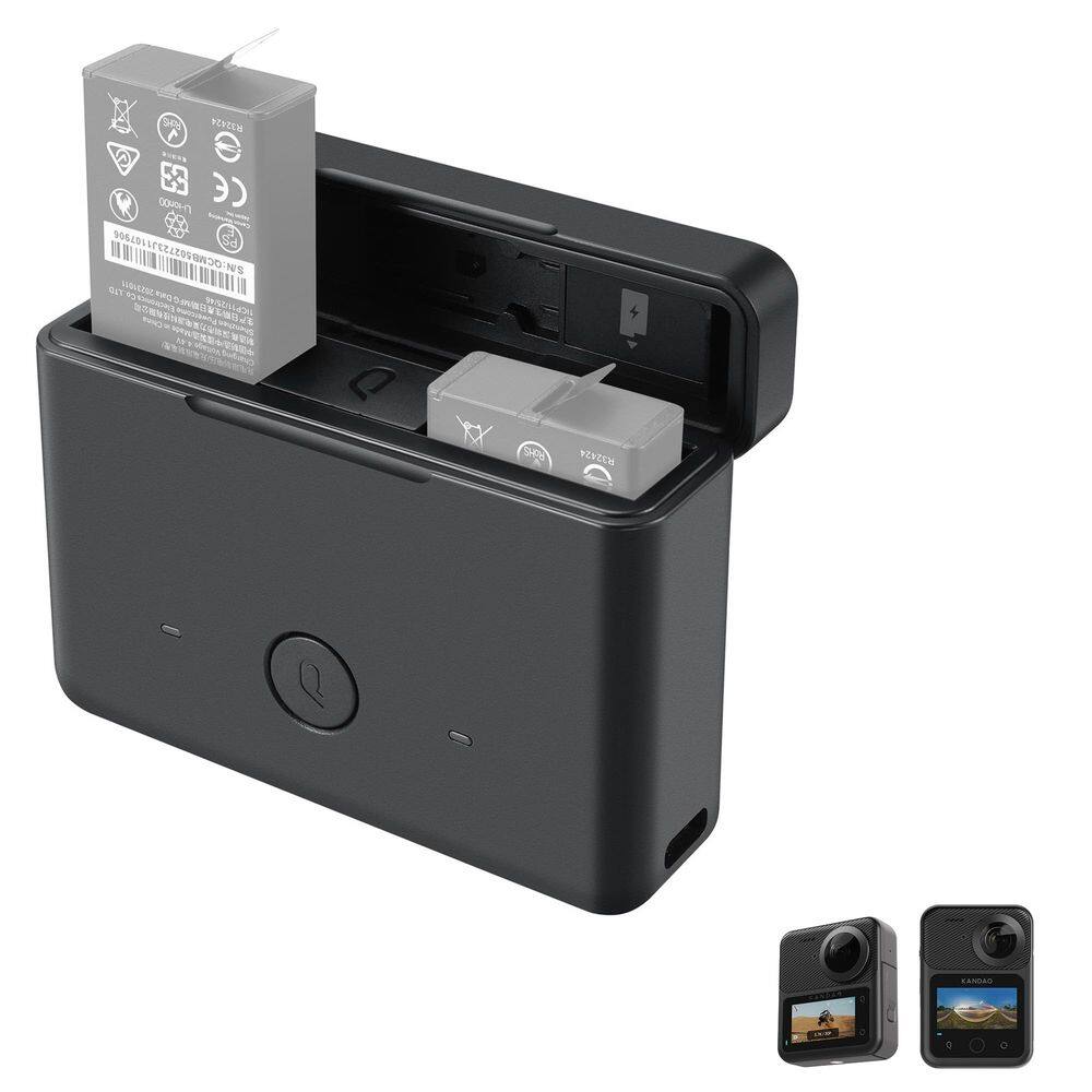 Carregador de bateria Kandao QooCam 3 Series 2 compartimentos USB-C