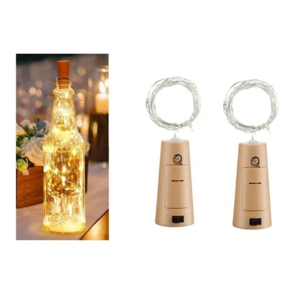 Pacote X2 de luzes microLED Cork Fairy Wire, 2 m, branco quente