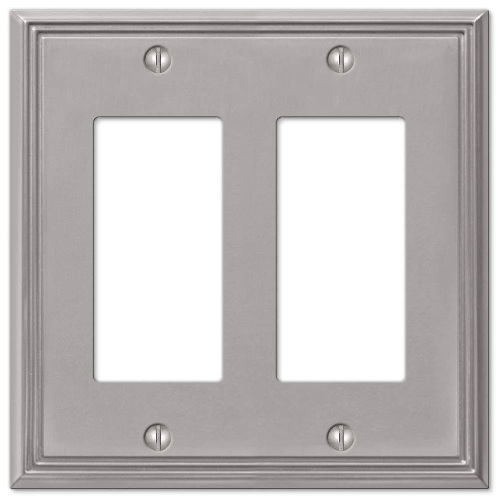 Placa de parede AMERELLE 77RRBN 2 Rocker Metal fundido em níquel escovado