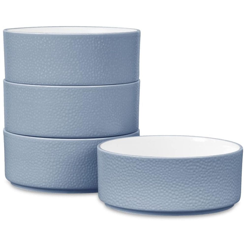 Conjunto de Tigelas, Estilo Minimalista com 4 Peças, Capacidade de 600mL, Material de Porcelana e Formato Redondo, Noritake G009-200D, Azul