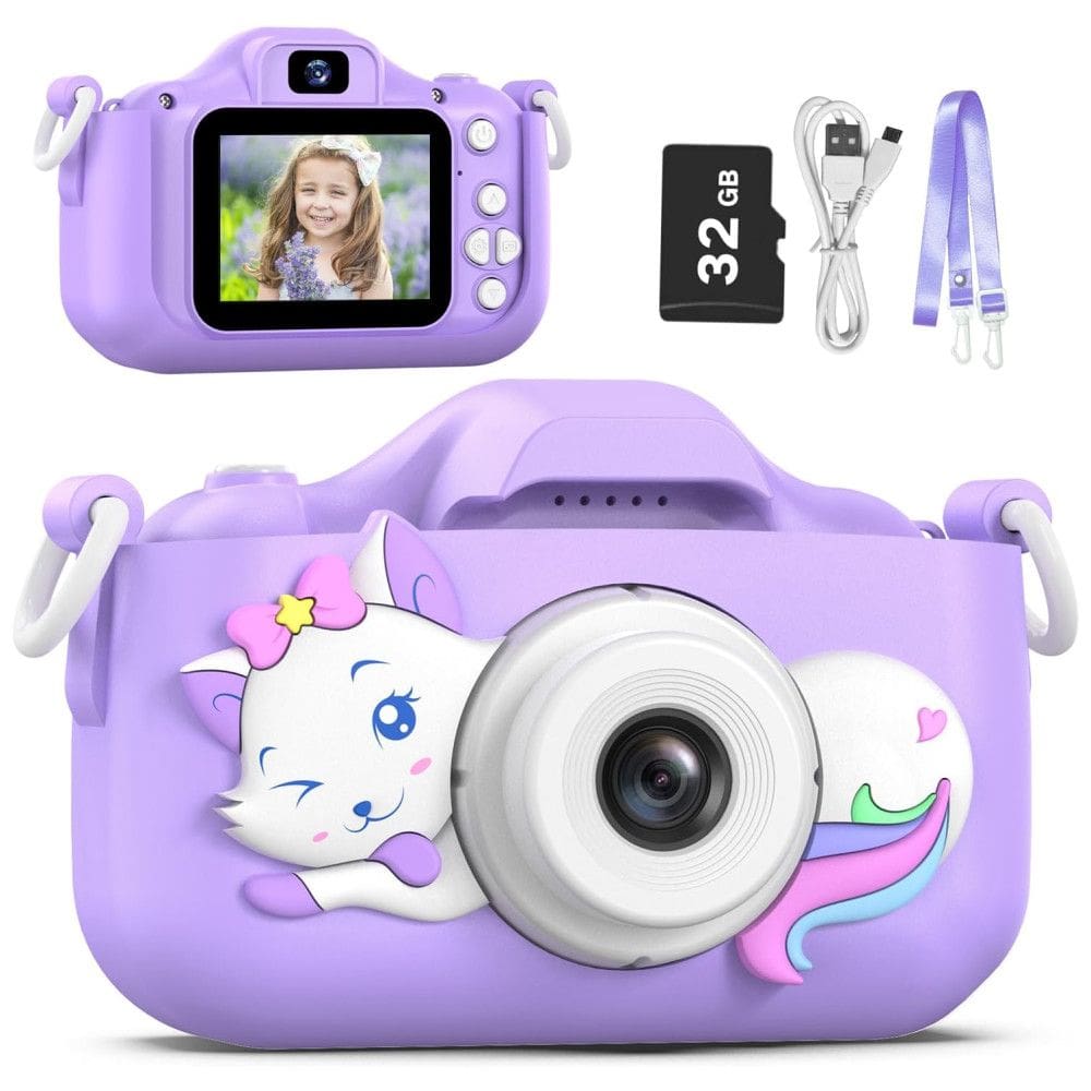 Câmera Selfie Infantil Goopow Para Meninas/Meninos 3-9 Anos, Digital com Capa Protetora e Cartão SD 32GB.