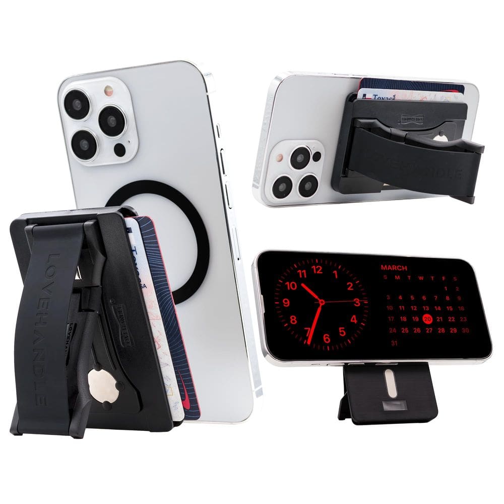 Carteira de telefone LOVEHANDLE com adaptador de suporte Ring MagSafe