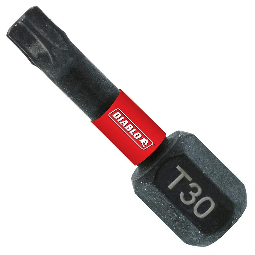 Diablo Torx Drive Bit T30 de 2,5 cm, pacote com 5, hexagonal de 1/4”