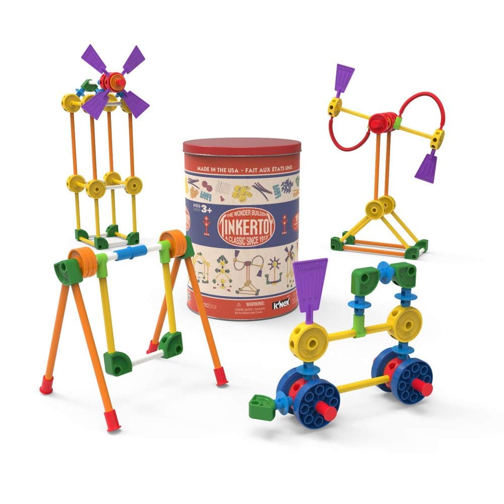 Brinquedo de construção K`NEX TINKERTOY Retro Tin 100 peças de 3 anos ou mais
