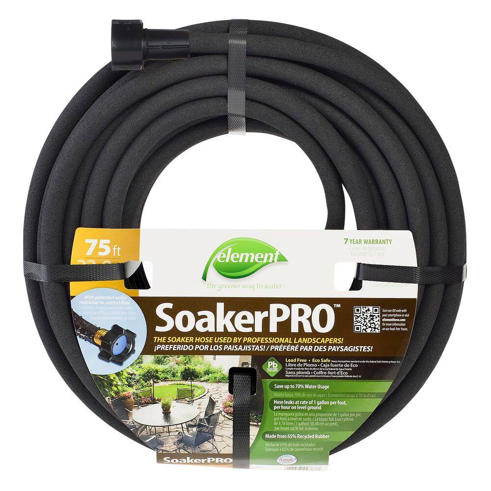 Elemento de mangueira de imersão SoakerPro 22,86 m 3/8” de diâmetro preto