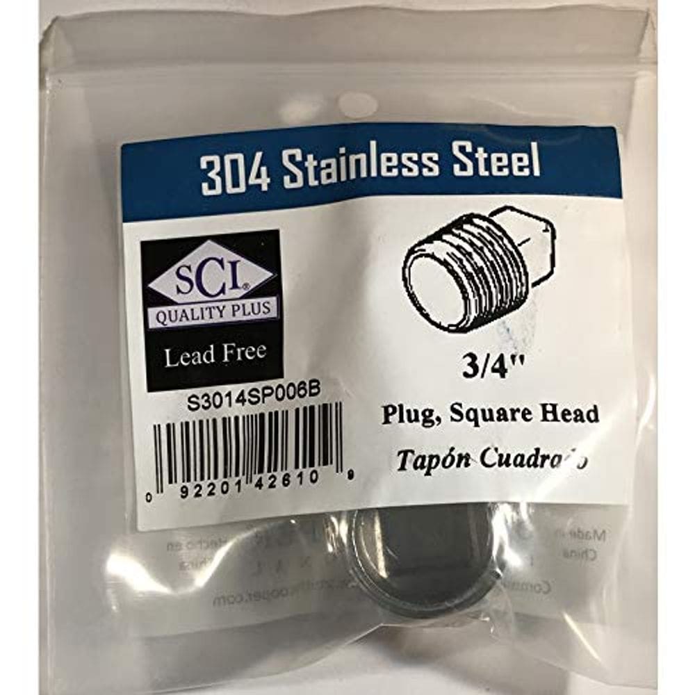 Plugue de cabeça Smith-Cooper International SQ 3/4” SS
