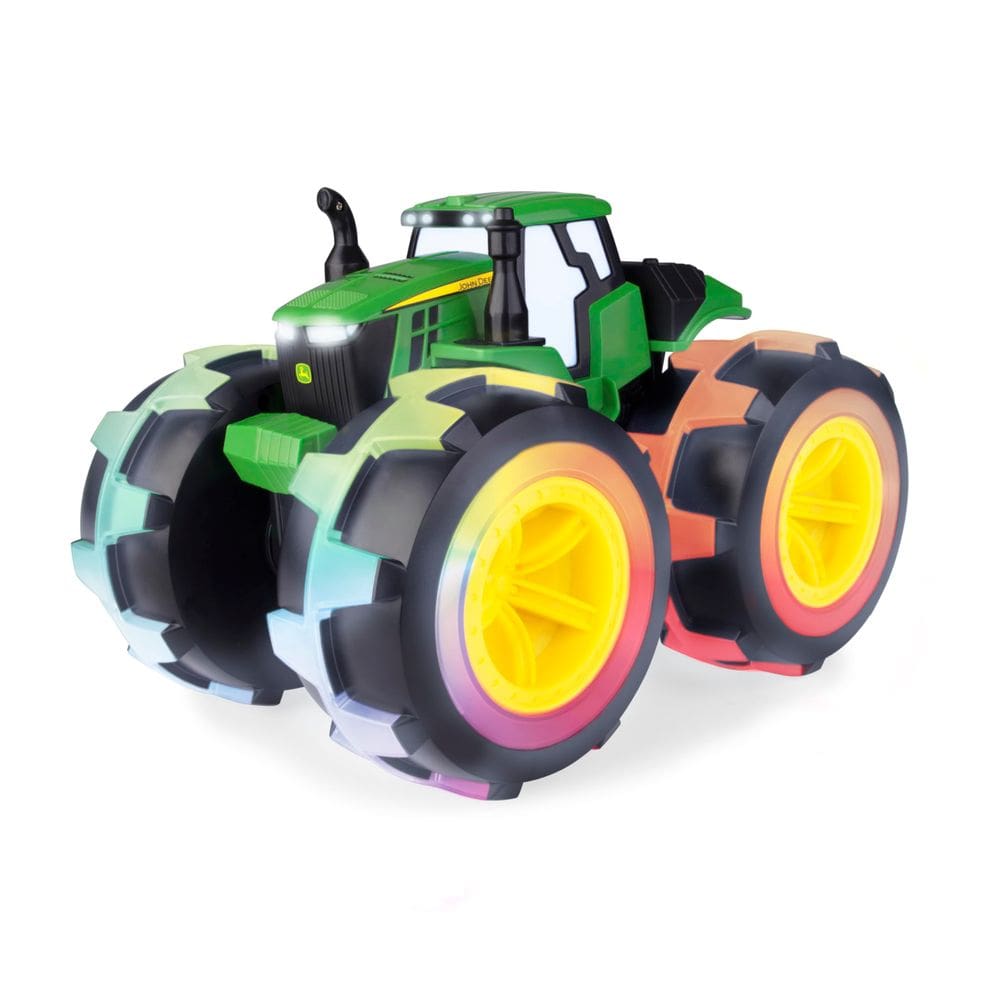 Trator Monster Truck John Deere de brinquedo com luzes e sons