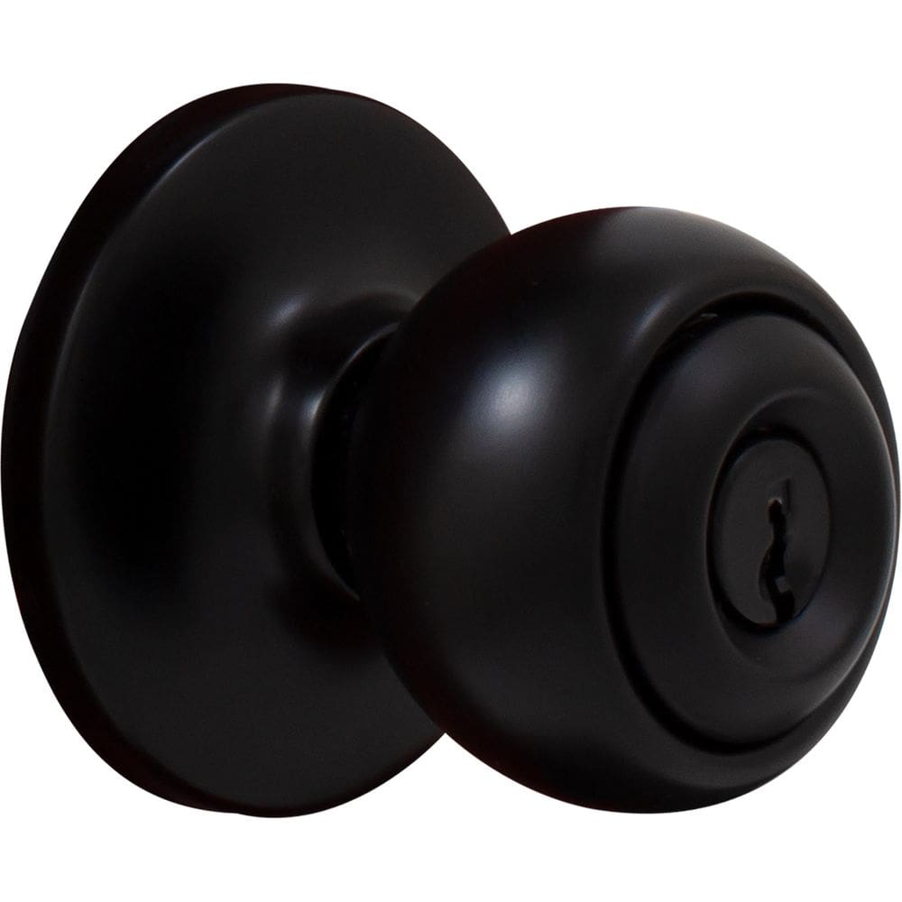 Maçaneta de porta Stone Harbor Hardware Ball Entry Latch, preto fosco