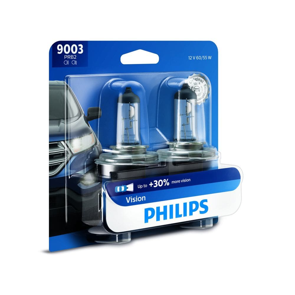 Lâmpada de farol PHILIPS 9003 Vision Upgrade 30% mais Vision 2Pk