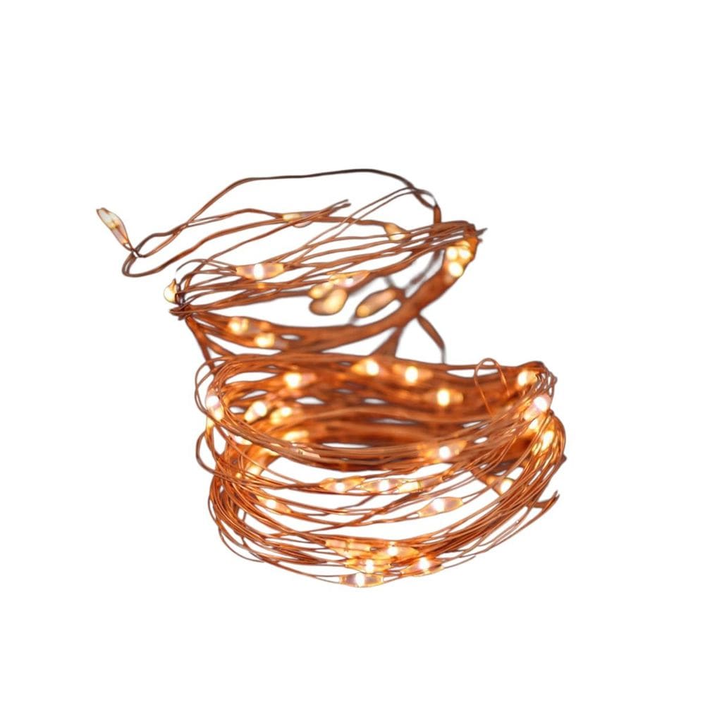 Cordão de LED Fio de Cobre Rose Gold 20 Leds 1,9m – Luz Warm