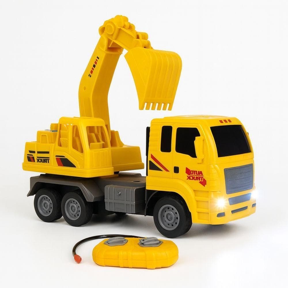 Caminhão Escavadeira Com Luz Controle Remoto Trator Infantil