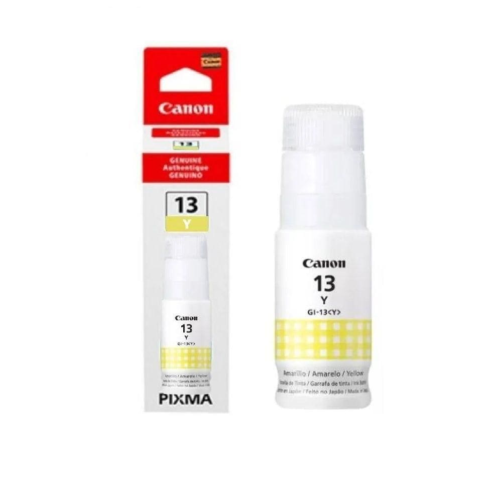 Tinta Canon Gi-13 Gi13 Amarelo autêntico Para Impressora Mega Tank G510 G610 G-510 G-610 Refil 60ml