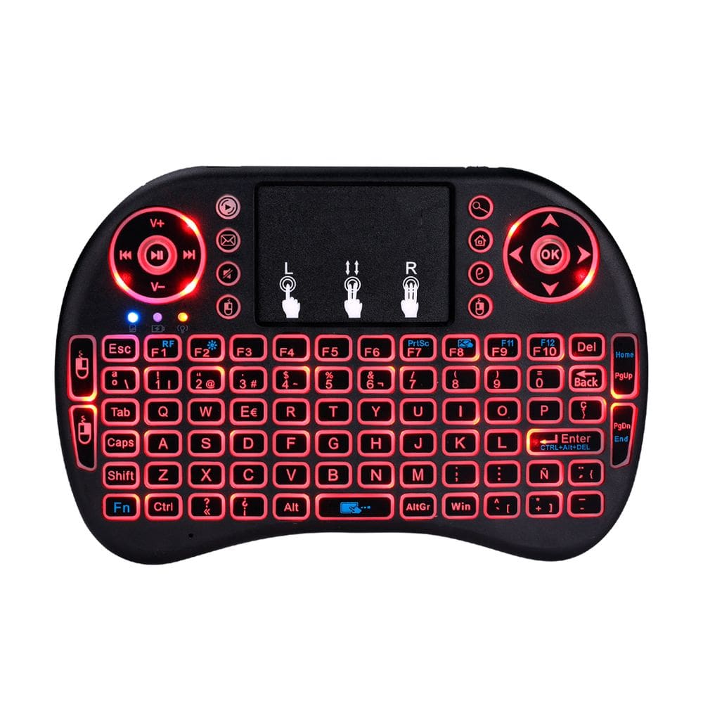 Mini Teclado Sem Fio RGB Wireless Iluminado com Touch para PC Android TV e Vídeo Game